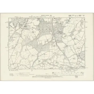1895 Map of Sussex II.NE, 1899 Print
