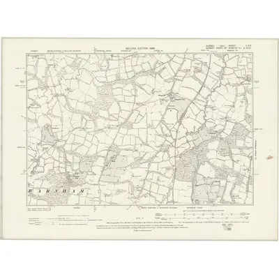 1895 Map of Sussex II.SE, 1899 Print