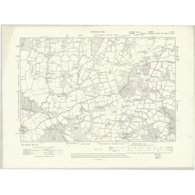 1909 Map of Sussex II.SW, 1914 Print