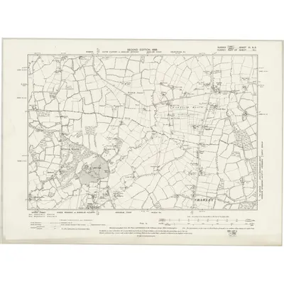 1895 Map of Sussex III.NE, 1899 Print