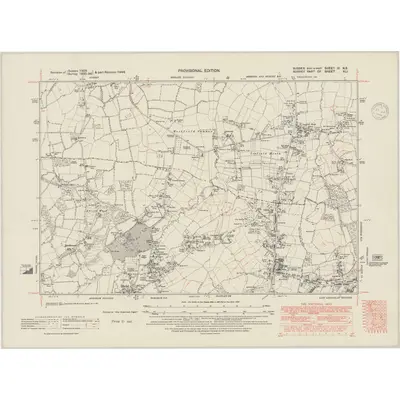 1946 Map of Sussex III.NE, 1948 Print