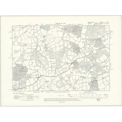 1909 Map of Sussex III.NW, 1914 Print