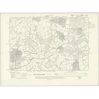 1909 Map of Sussex III.NW, 1937 Print