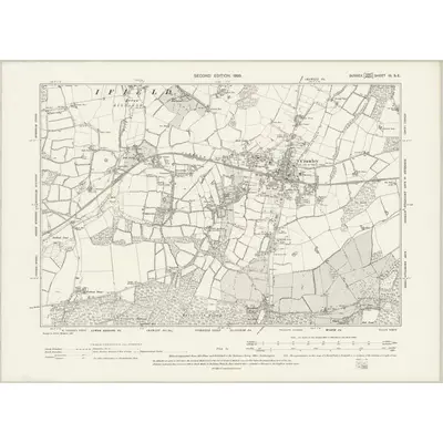 1895 Map of Sussex III.SE, 1899 Print
