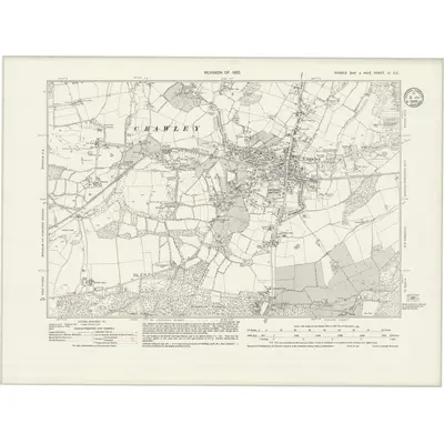 1932 Map of Sussex III.SE, 1935 Print