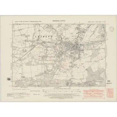 1946 Map of Sussex III.SE, 1948 Print