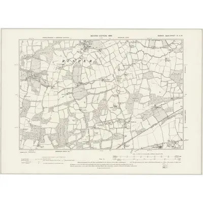 1895 Map of Sussex III.SW, 1899 Print