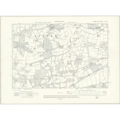 1909 Map of Sussex III.SW, 1914 Print