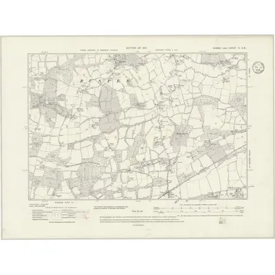 1909 Map of Sussex III.SW, 1934 Print