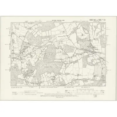 1895 Map of Sussex IV.NE, 1899 Print