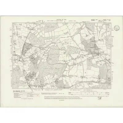 1909 Map of Sussex IV.NE, 1934 Print