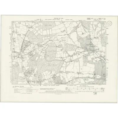 1909 Map of Sussex IV.NE, 1940 Print