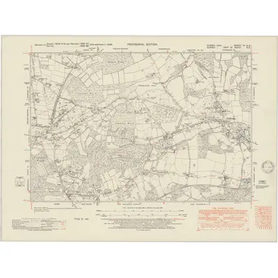1938 Map of Sussex IV.NE, 1951 Print