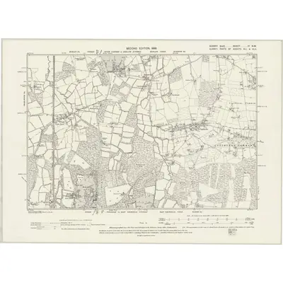 1895 Map of Sussex IV.NW, 1899 Print