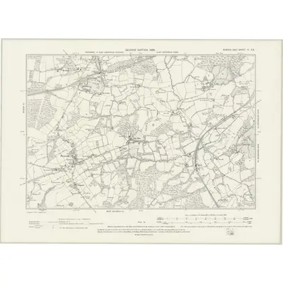 1895 Map of Sussex IV.SE, 1899 Print