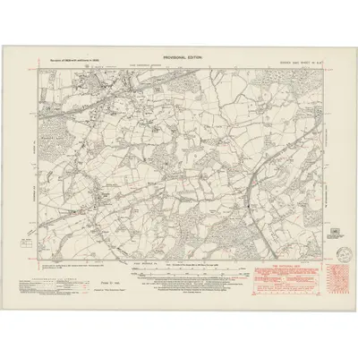 1938 Map of Sussex IV.SE, 1949 Print