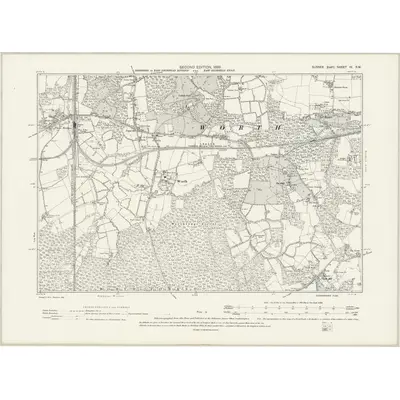 1895 Map of Sussex IV.SW, 1899 Print