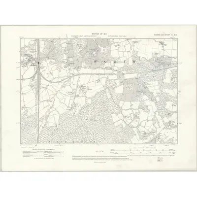 1909 Map of Sussex IV.SW, 1912 Print