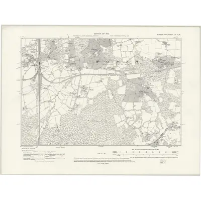 1909 Map of Sussex IV.SW, 1931 Print