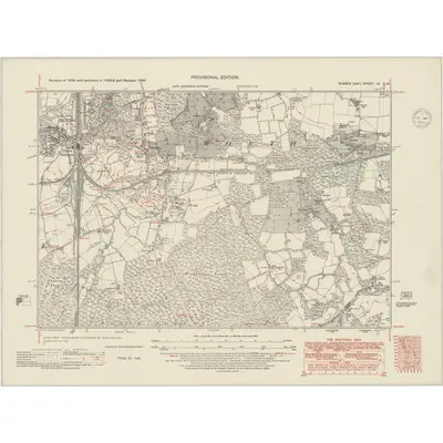 1946 Map of Sussex IV.SW, 1948 Print