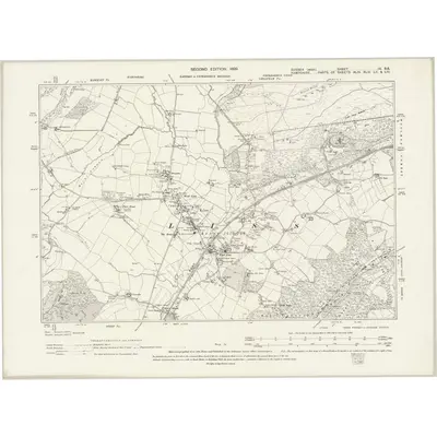 1895 Map of Sussex IX.SE, 1899 Print