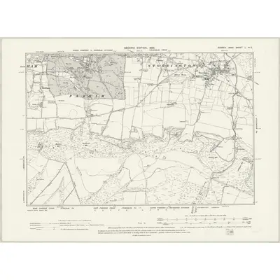 1896 Map of Sussex L.NE, 1899 Print