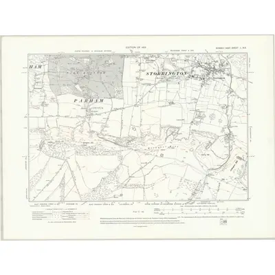 1909 Map of Sussex L.NE, 1914 Print