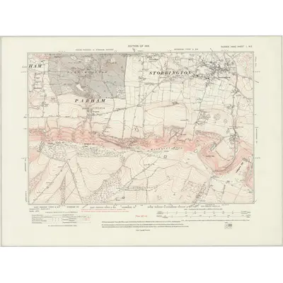 1909 Map of Sussex L.NE, 1924 Print