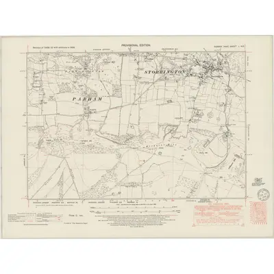 1938 Map of Sussex L.NE, 1949 Print