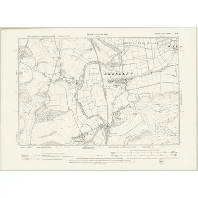 1896 Map of Sussex L.NW, 1898 Print