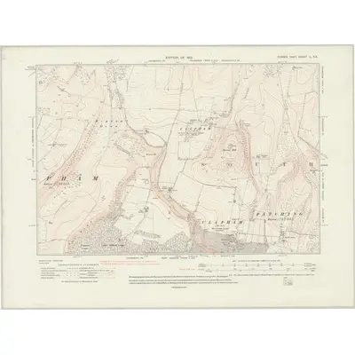 1909 Map of Sussex L.SE, 1925 Print