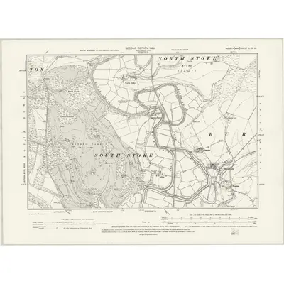 1896 Map of Sussex L.SW, 1899 Print
