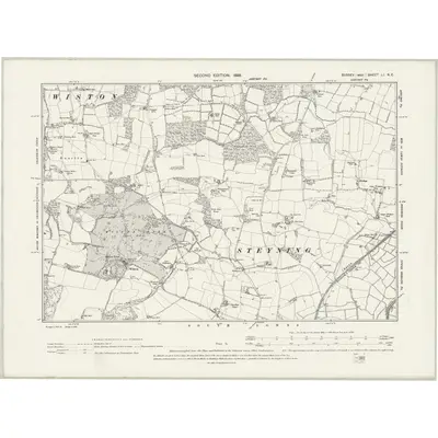 1895 Map of Sussex LI.NE, 1898 Print