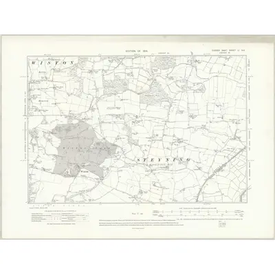 1909 Map of Sussex LI.NE, 1914 Print