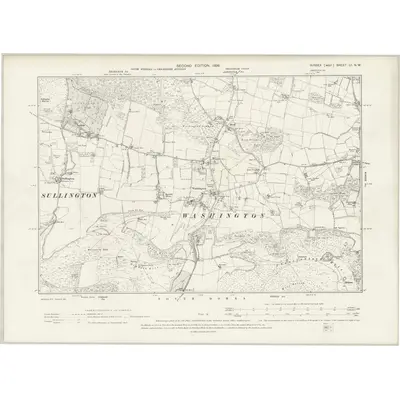 1896 Map of Sussex LI.NW, 1898 Print