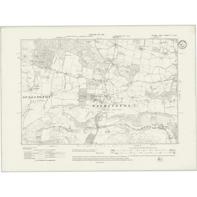 1909 Map of Sussex LI.NW, 1934 Print