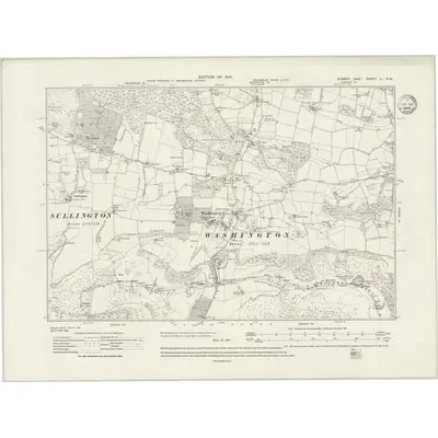 1909 Map of Sussex LI.NW, 1934 Print