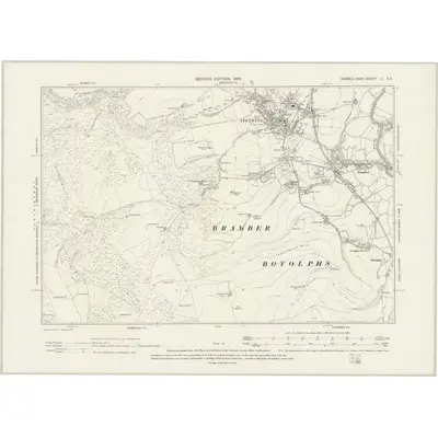 1896 Map of Sussex LI.SE, 1899 Print