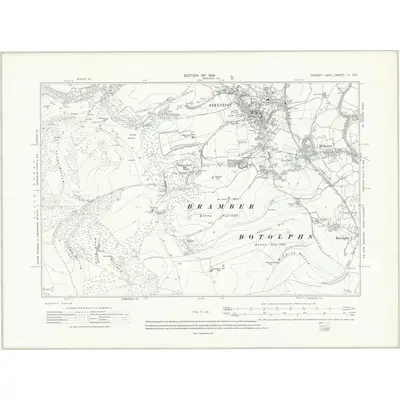 1909 Map of Sussex LI.SE, 1914 Print