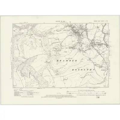 1909 Map of Sussex LI.SE, 1931 Print