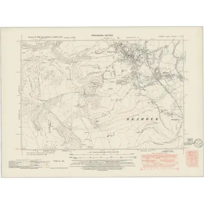 1947 Map of Sussex LI.SE, 1949 Print
