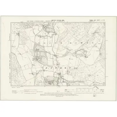 1896 Map of Sussex LI.SW, 1899 Print