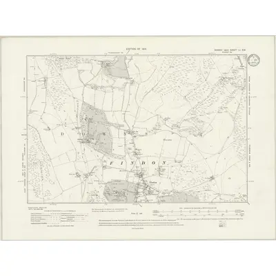 1909 Map of Sussex LI.SW, 1933 Print
