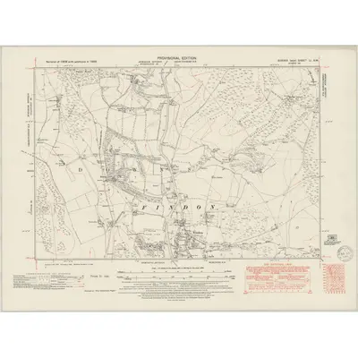 1938 Map of Sussex LI.SW, 1949 Print