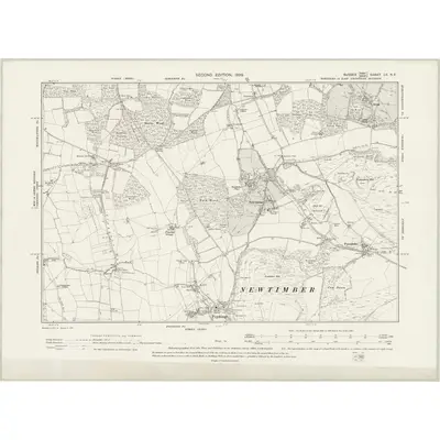 1896 Map of Sussex LII.NE, 1899 Print