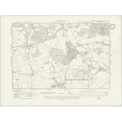 1909 Map of Sussex LII.NE, 1933 Print