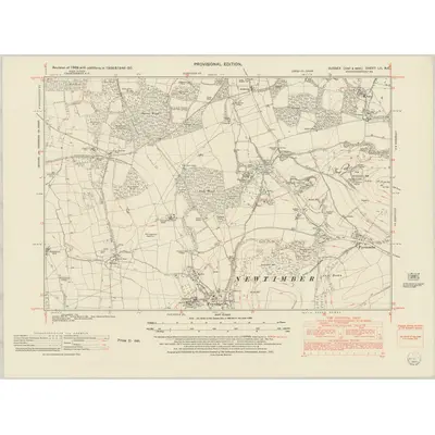 1946 Map of Sussex LII.NE, 1952 Print