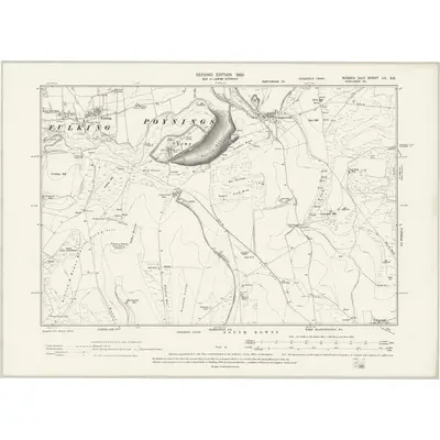 1896 Map of Sussex LII.SE, 1899 Print