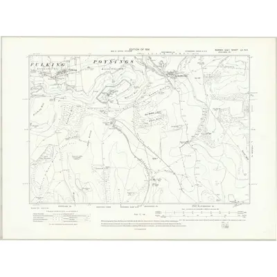 1909 Map of Sussex LII.SE, 1914 Print