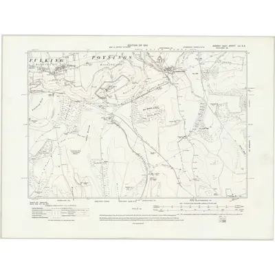 1909 Map of Sussex LII.SE, 1931 Print